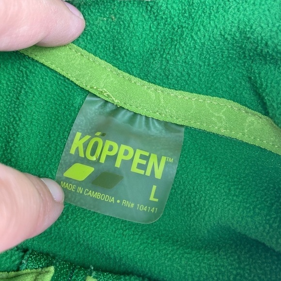 KOPPEN Green Pullover Fleece 1/2 Zip Sweatshirt Activewear womens large - Picture 3 of 6
